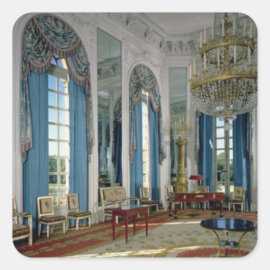 Der Salon des Glaces (Spiegelsaal) im Quadratischer Aufkleber (Vorderseite)