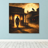 Der Saloon-Schatten: Gothic Frontier-Eingang Leinwanddruck (Insitu (Holzboden))