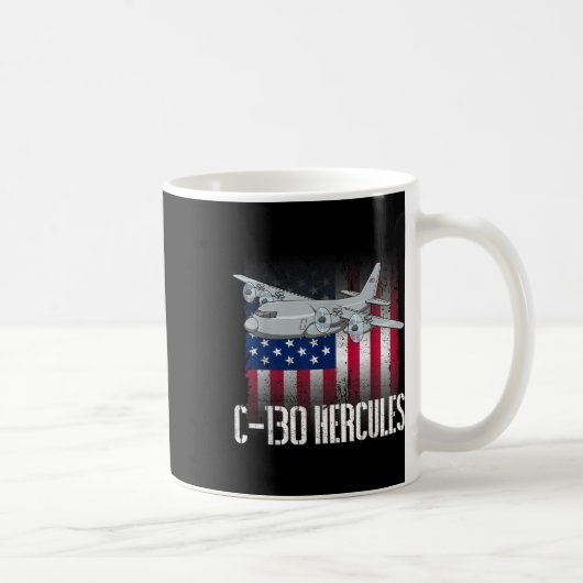 Der Salty Veteran C-130 Hercules American Flag Mil Kaffeetasse (Rechts)