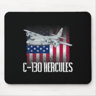 Der Salty Veteran C-130 Hercules American Flag Mil Mousepad