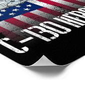 Der Salty Veteran C-130 Hercules American Flag Mil Poster (Ecke)