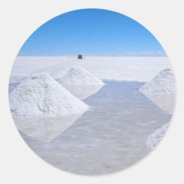 Der Salz-Ebenen Salars de Uyuni runder Aufkleber