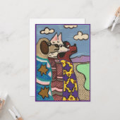 Der Salzsee, Hunde, Kunst Karte (Vorderseite/Rückseite Beispiel)
