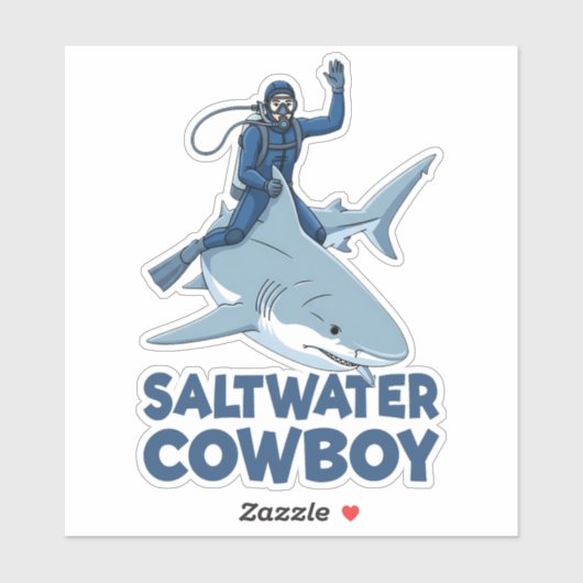 Der Salzwassercowboy Aufkleber (Blatt)
