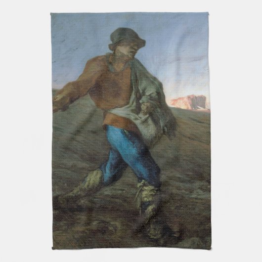 Der Sämann, Jean-Francois Millet Geschirrtuch (Vertikal)