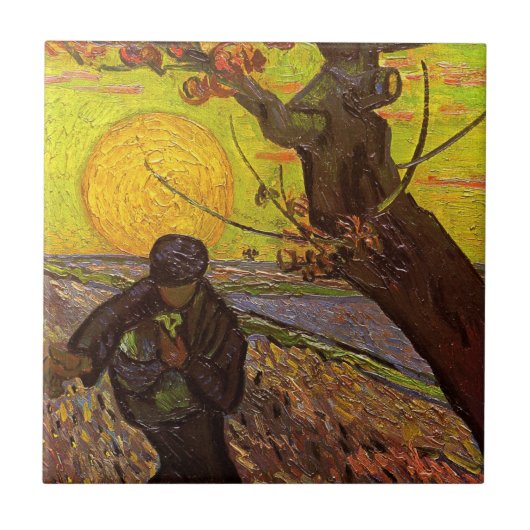 Der Sämann von Vincent van Gogh Fliese (Vorderseite)