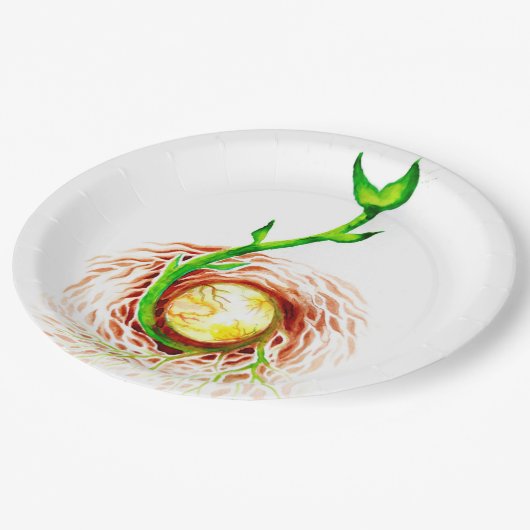 Der Samen von Lebensplakat Leinwand Postkartenmagn Pappteller (Schrägansicht)