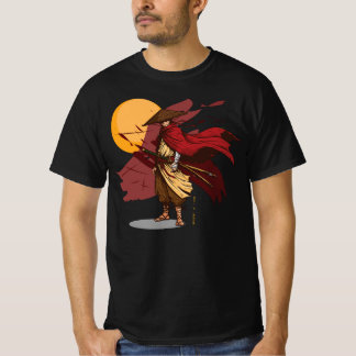 Der Samurai ist in einer dynamischen Haltung posit T-Shirt