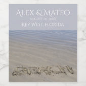 Der Sand ist elegant und neutral. Weinetikett (Einzelnes Label)