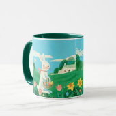 Der sanfte Bauernhase Kind Ones Whimsical Kaffee Tasse (Vorderseite Links)