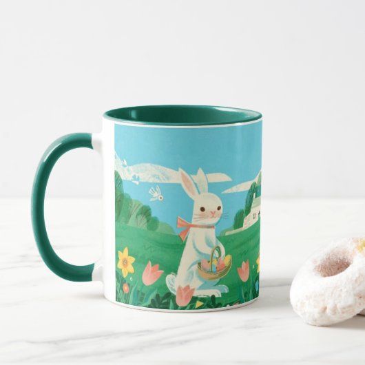 Der sanfte Bauernhase Kind Ones Whimsical Kaffee Tasse (Mit Donut)