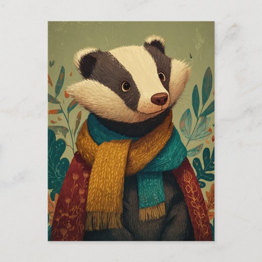 Der sanfte Dachs Postkarte (Vorderseite)