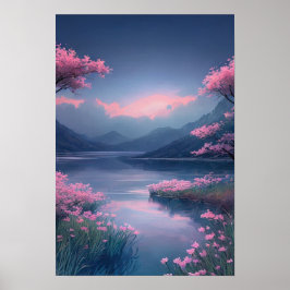 Der sanfte Fluss eines ruhigen Flusses Poster