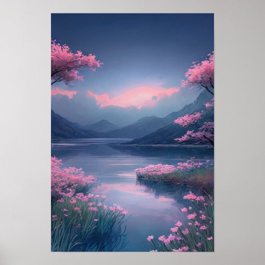 Der sanfte Fluss eines ruhigen Flusses Poster (Vorne)