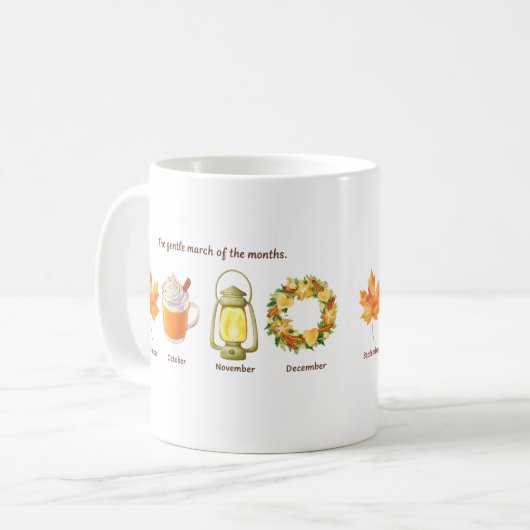 Der sanfte März der Monate - Herbstsymbolismus Kaffeetasse (Vorderseite Links)
