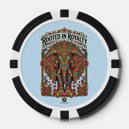 Der sanfte Riese: Künstlerisches Elefantendesign Pokerchips (Vorderseite)