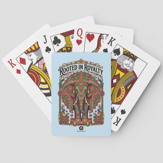 Der sanfte Riese: Künstlerisches Elefantendesign Spielkarten (Rückseite)