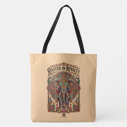 Der sanfte Riese: Künstlerisches Elefantendesign Tasche (Vorderseite)