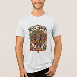 Der sanfte Riese: Künstlerisches Elefantendesign Tri-Blend Shirt
