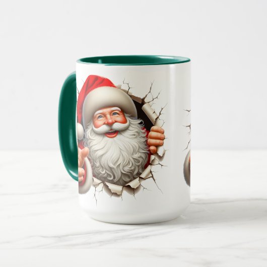 Der Santa bricht aus Tasse (Vorderseite Links)