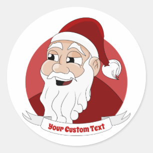 Der Santa Claus Cartoon lächelnd Runder Aufkleber