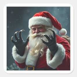 Der Santa "CLAWS" Quadratischer Aufkleber