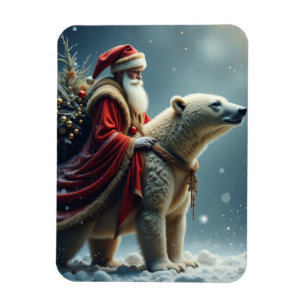 Der Santa des Nordpoles auf einem Eisbär Magnet