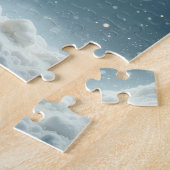 Der Santa des Nordpoles auf einem Eisbär Puzzle (Seite)