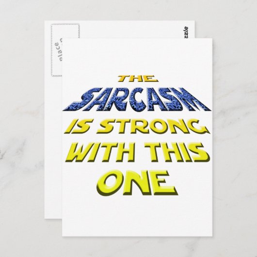 Der Sarcasm ist stark mit diesem Postkarte (Vorne/Hinten)