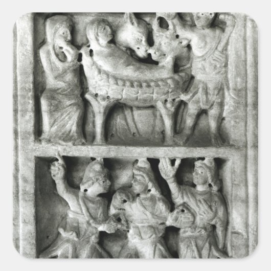 Der Sarcophagus der Geburt Quadratischer Aufkleber (Vorderseite)