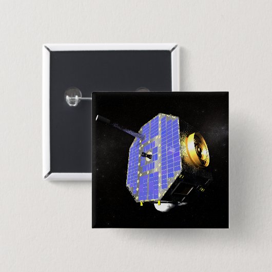Der Satellit Interstellar Boundary Explorer Button (Vorne & Hinten)