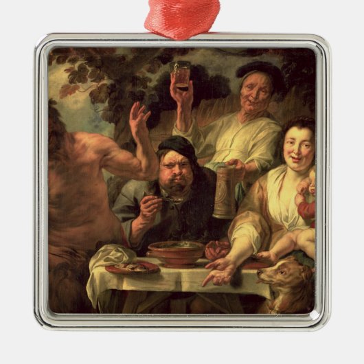 Der Satyr und die Bauern Silbernes Ornament (Vorne)