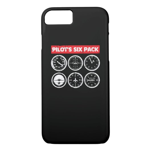 Der Satz-Flug-Instrument-Luftfahrt des Pilot sechs Case-Mate iPhone Hülle (Rückseite)
