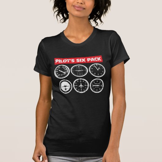 Der Satz-Flug-Instrument-Luftfahrt des Pilot sechs T-Shirt (Vorderseite)