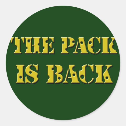 der Satz ist zurück Käsetext Runder Aufkleber (Vorderseite)