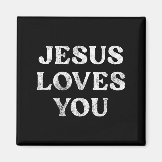 Der Satz Jesus liebt dich auf einem Magnet (Vorne)