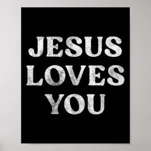 Der Satz Jesus liebt dich auf einem Premium Tri-Bl Poster