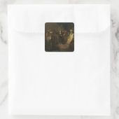 Der Säugling Christus im Tempel Quadratischer Aufkleber (Tasche)