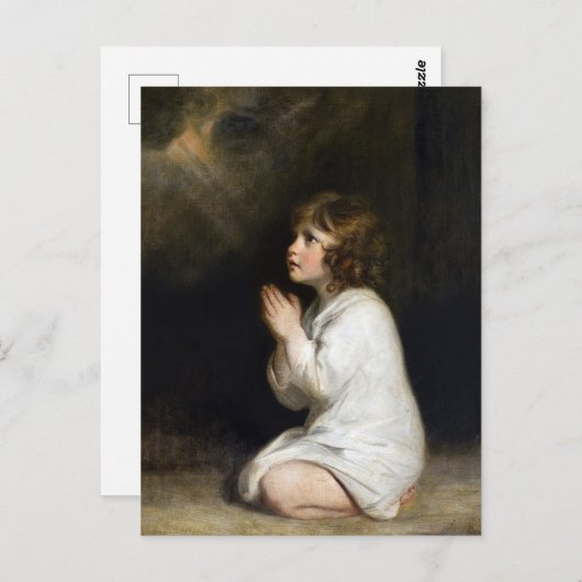 Der Säugling Samuel im Gebet von Joshua Reynolds Postkarte (Vorne/Hinten)