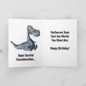 Der Saurus Birthday-Spaß Karte (Innenseite)