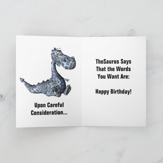 Der Saurus Birthday-Spaß Karte (Innenseite)