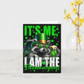 Der Schabernack, lustiger Waschbär St. Patrick's D Karte (Gelbe Blume)