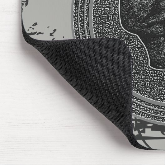 Der Schädel! (Circle Design) 2018 Gray on Stone Mousepad (Ecke)