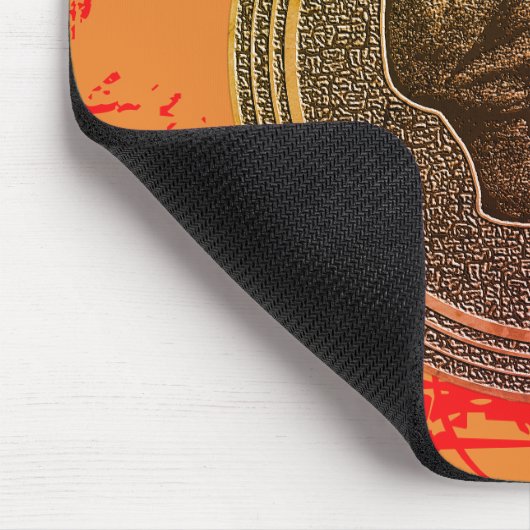 Der Schädel! (Circle Design) 2018 Orange Red Mousepad (Ecke)