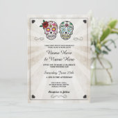 Der Schädel, der Halloween-Zuckergotische Schädel Einladung (Stehend Vorderseite)