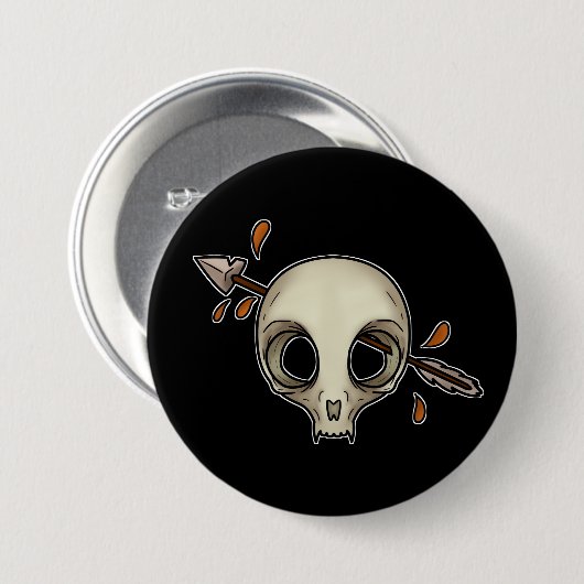 Der Schädel der Katze entbeint Sammlung Button (Vorne & Hinten)