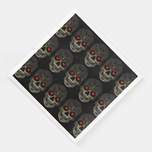 Der Schädel der Liebe Serviette (Ecke)