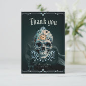 Der Schädel der Zeit: römische Zahlen Dankeskarte (Stehend Vorderseite)