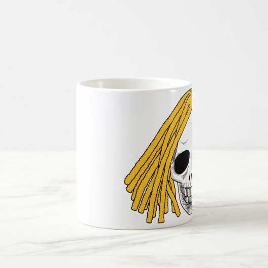 Der Schädel Dreadlocks blonde Regenbogen B Kaffeetasse (Mittel)