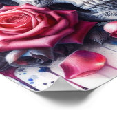 Der Schädel ist umgeben von lebendigen Rose Poster (Ecke)